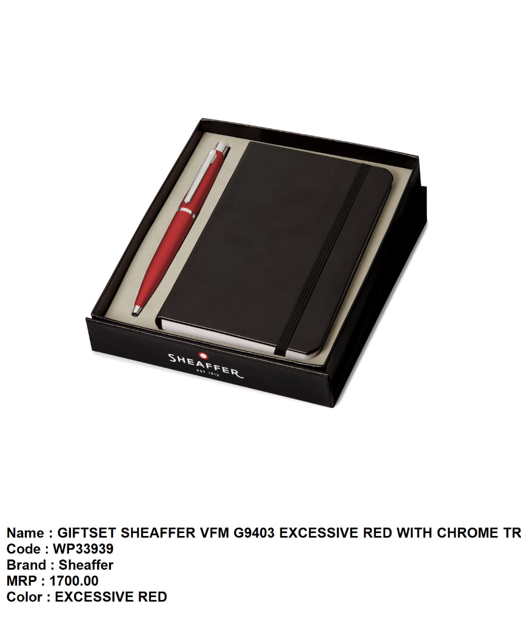 Giftset sheaffer vfm G9403 excessive red with chrome trip